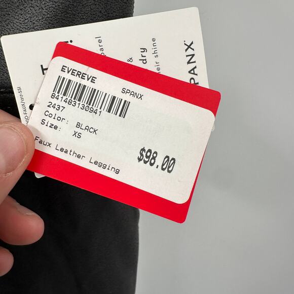 SPANX NWT Faux Leather Leggings in Black // XS - Picture 6 of 9